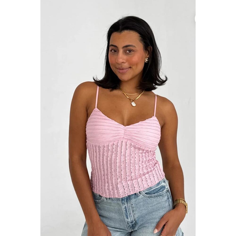Elegant Pink Striped Cami Blouse